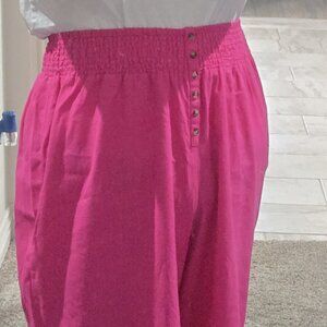 Bright Pink - Stretchy wide-leg pants 18/20 Cato